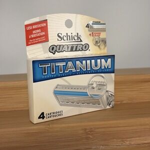 Schick Quattro Titanium Cartridge Razor Refills - 4 Cartridges Total